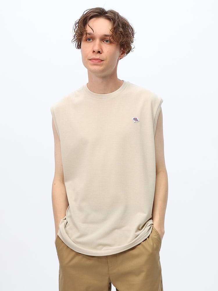 JEMORGAN LONG JOHNS (ジェーイーモーガンロングジョーンズ) 鹿の子 ロゴワッペン クルーネック ノースリーブ Tシャツ JD71522S