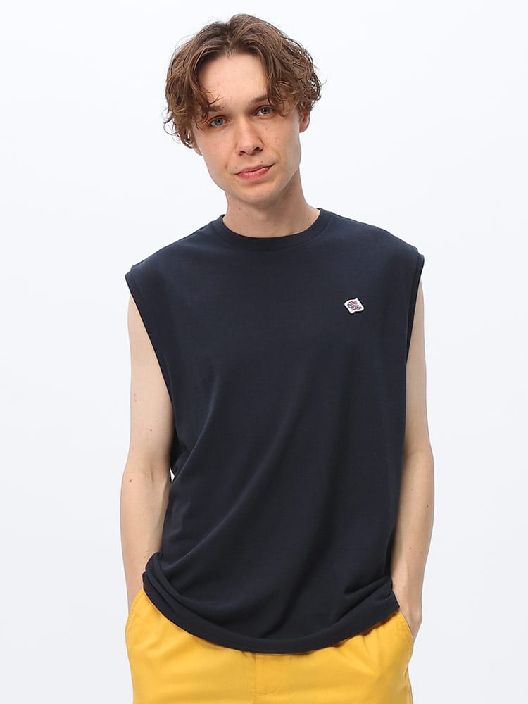 JEMORGAN LONG JOHNS (ジェーイーモーガンロングジョーンズ) 鹿の子 ロゴワッペン クルーネック ノースリーブ Tシャツ JD71522S