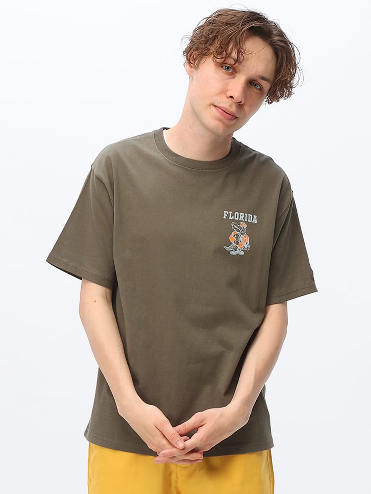 JEMORGAN LONG JOHNS (ジェーイーモーガンロングジョーンズ) FLORIDA アメフト×ワニ バックプリント 半袖 Ｔシャツ JE00322S
