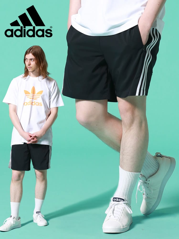 adidas (アディダス) ライン 裏メッシュ BIG ウーブン 3ST ショーツ WEB限定