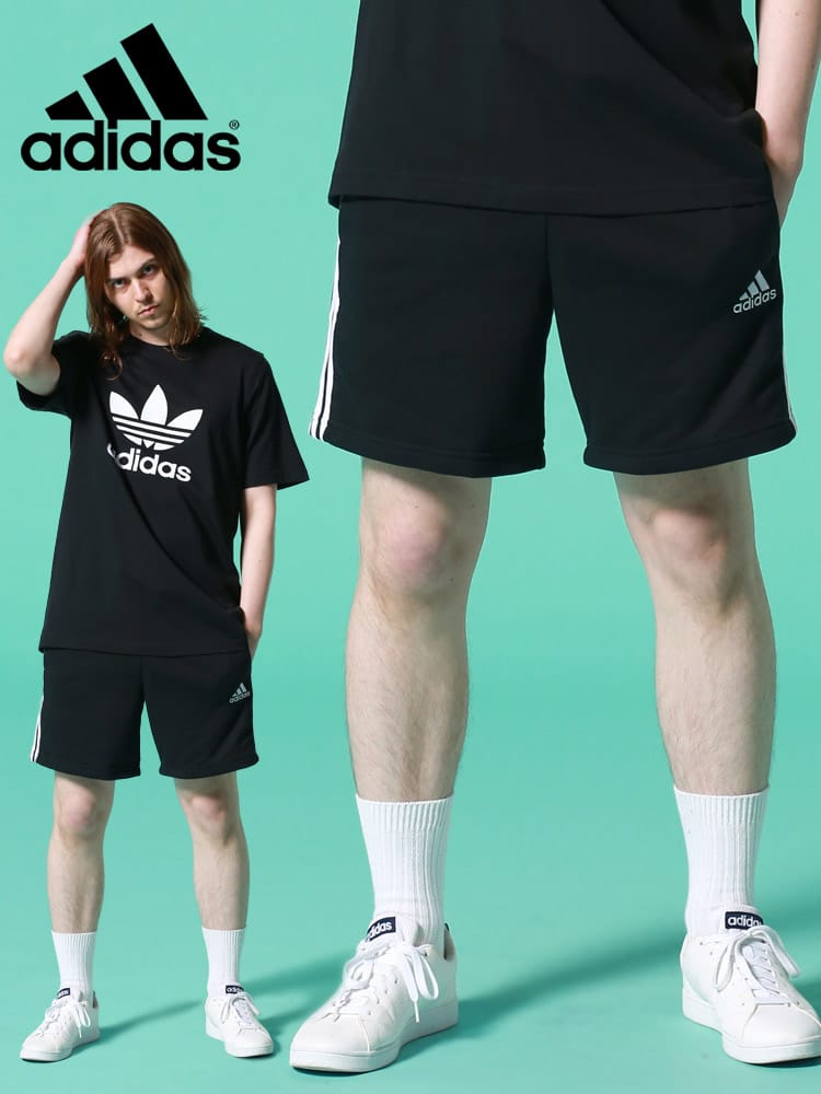 adidas (アディダス) M ESS 3ストライプス スウェット ハーフパンツ WEB限定