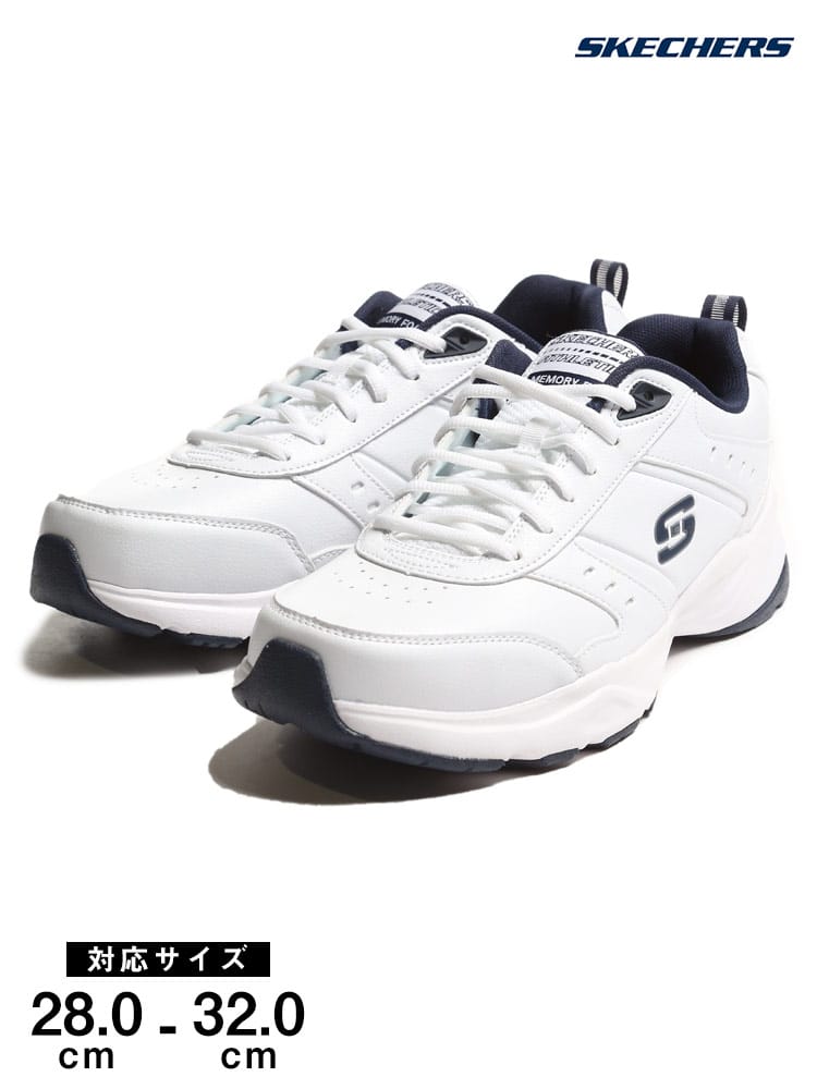 大きいサイズ メンズ SKECHERS (スケッチャーズ) フェイクレザー ローカットスニーカー HANIGER-INFORMATION