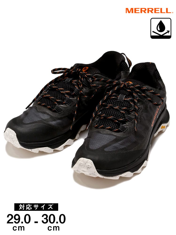 在庫処分 返品交換不可 大きいサイズ メンズ MERRELL (メレル) 防水 レースアップ ローカットスニーカー MOAB SPEED GORE-TEX BLACK