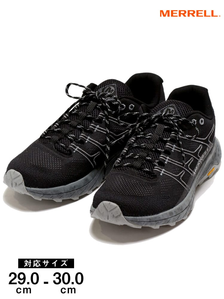 大きいサイズ メンズ MERRELL (メレル) メッシュ レースアップ ローカットスニーカー MOAB FLIGHT BLACK