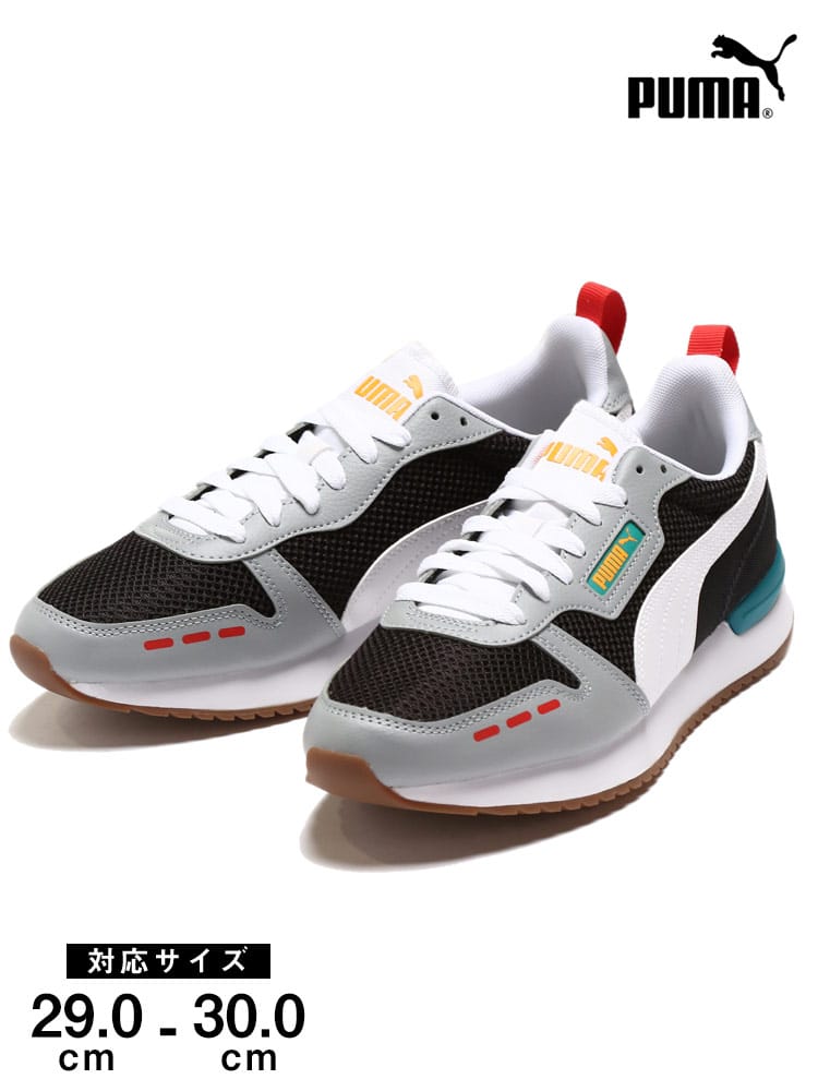 大きいサイズ メンズ PUMA (プーマ) メッシュ ロゴ ローカットスニーカー R78 SOFTFOAM