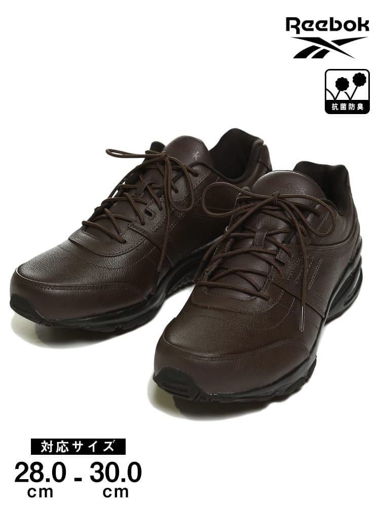 在庫処分 返品交換不可 大きいサイズ メンズ Reebok (リーボック) 撥水性 ワイド スニーカー RAINWALKER DASH DMX XW 4E BROWN