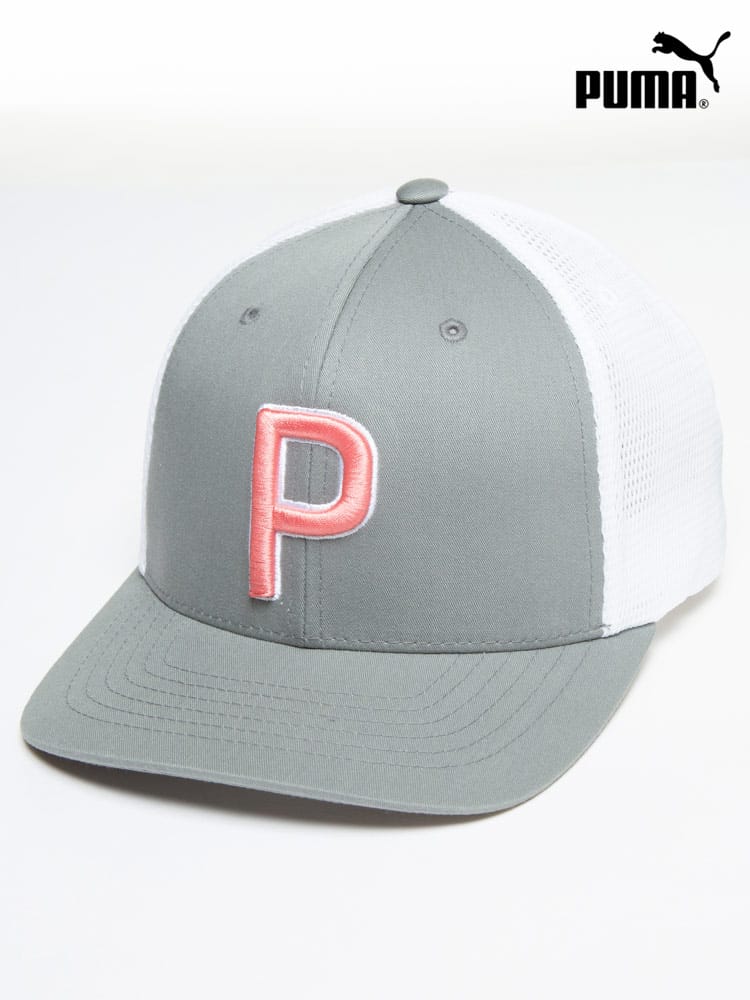 大きいサイズ メンズ PUMA (プーマ) メッシュ切り替え ゴルフ トラッカー P 110 スナップバック キャップ