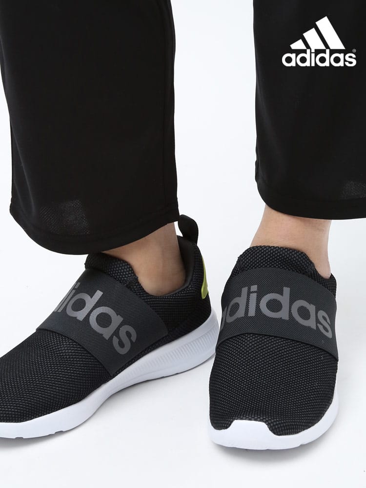 大きいサイズ メンズ adidas (アディダス) ロゴ メッシュアッパー スリッポン LITE RACER ADAPT 4.0 M BLACK