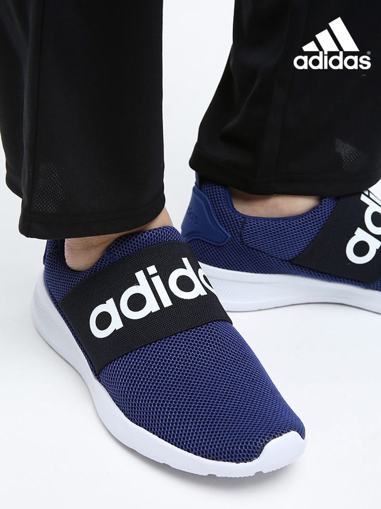大きいサイズ メンズ adidas (アディダス) ロゴ メッシュアッパー スリッポン LITE RACER ADAPT 4.0 M NAVY