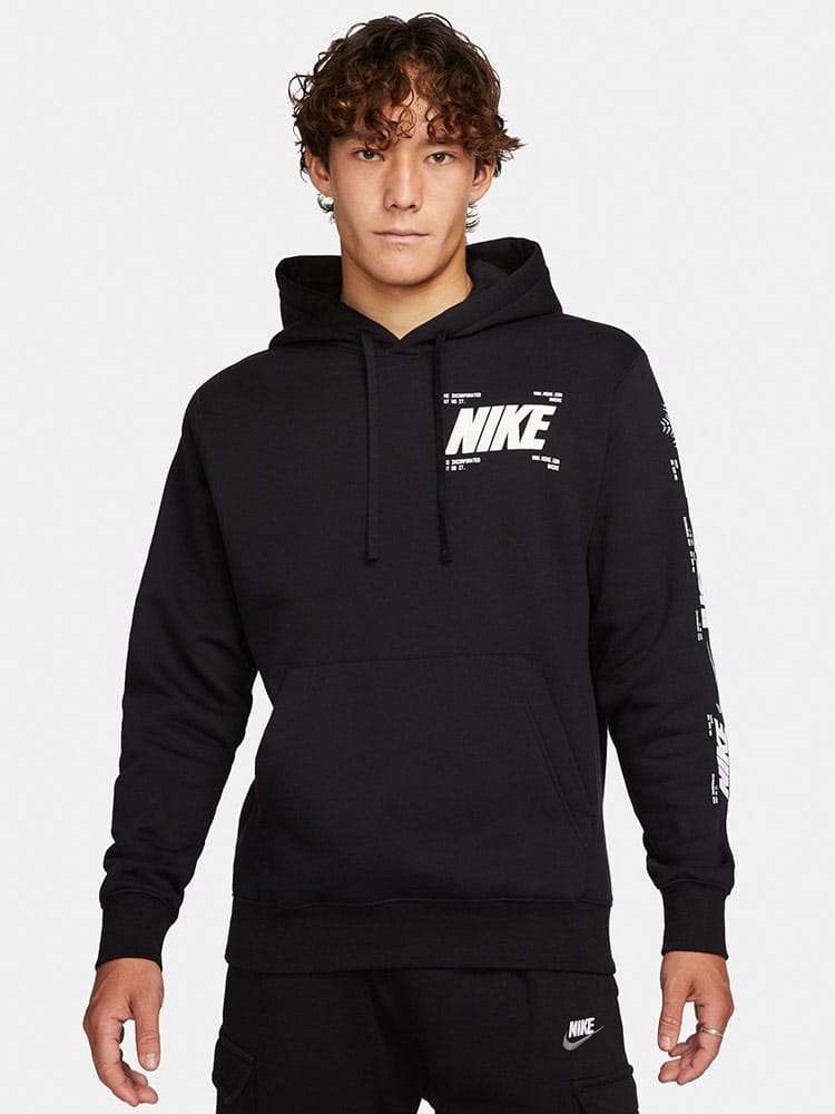 NIKE (ナイキ) 裏起毛 プリント プルオーバー パーカー