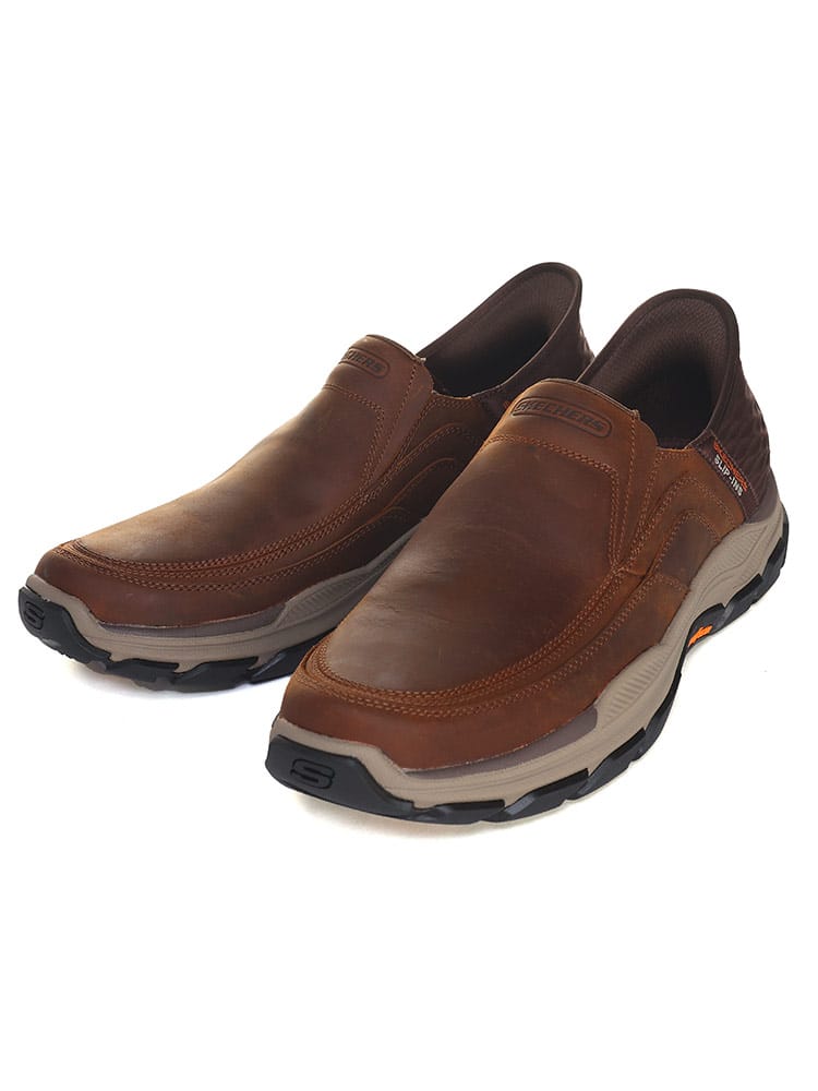 大きいサイズ メンズ SKECHERS (スケッチャーズ) レザー スリッポン RESPECTED ELGIN