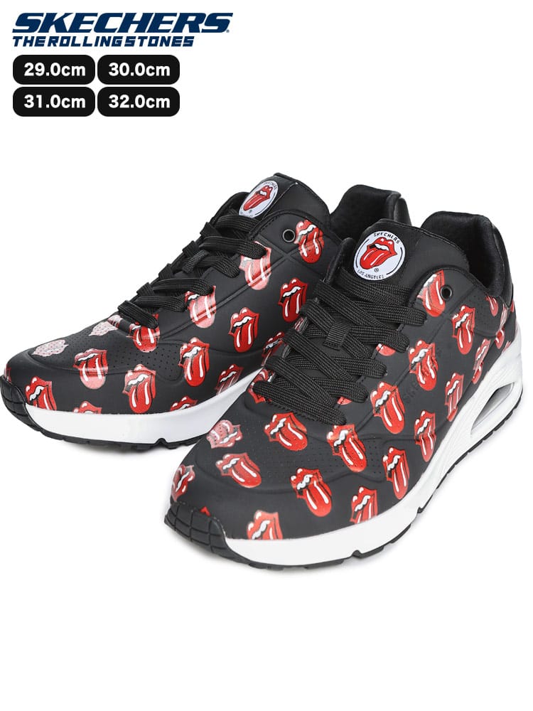 The Rolling Stones コラボ 総柄プリント スニーカー (SKECHERS) スケッチャーズ 大きいサイズ メンズ 