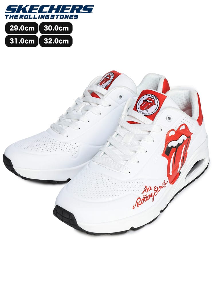 The Rolling Stones コラボ サイドプリント スニーカー (SKECHERS) スケッチャーズ 大きいサイズ メンズ 