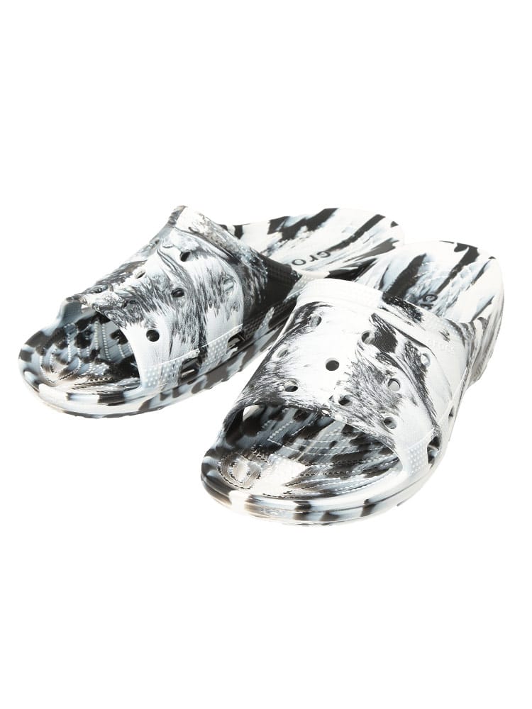 サンダル メンズ 大きいサイズ マーブル柄 ミニロゴ スライドサンダル CROCS MARBLED SLIDE 靴 サンダル シャワーサンダル デイリー 海 ビーチ 春 夏