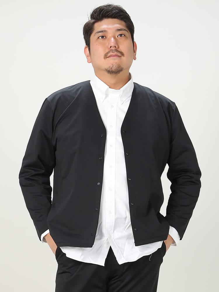 在庫処分 返品交換不可 大きいサイズ メンズ B＆T CLUB (ビーアンドティークラブ) ウォッシャブル ドライ ストレッチ ツイル ボタン カーディガン