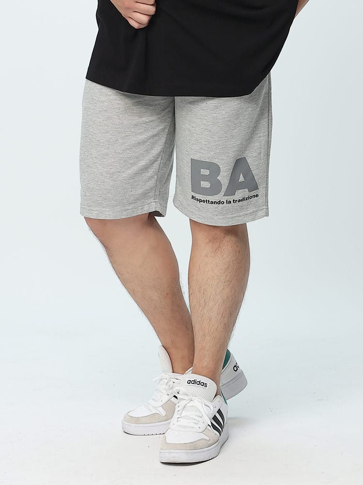 大きいサイズ メンズ BALL (ボール) ダンボール ロゴプリント ショートパンツ