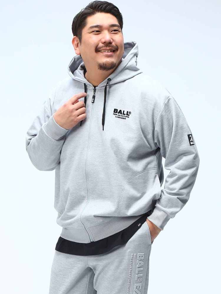 ジップパーカー ストレッチ ダンボールニット オーバーシルエット トップス  長袖 フード スウェット 大きいサイズ メンズ