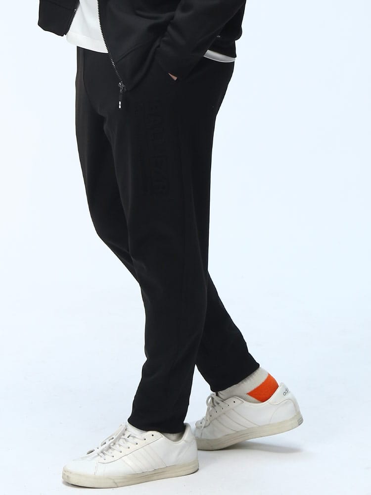 スウェットパンツ ストレッチ ダンボールニット エンボスロゴ  ボトムス ロングパンツ 長ズボン 大きいサイズ メンズ