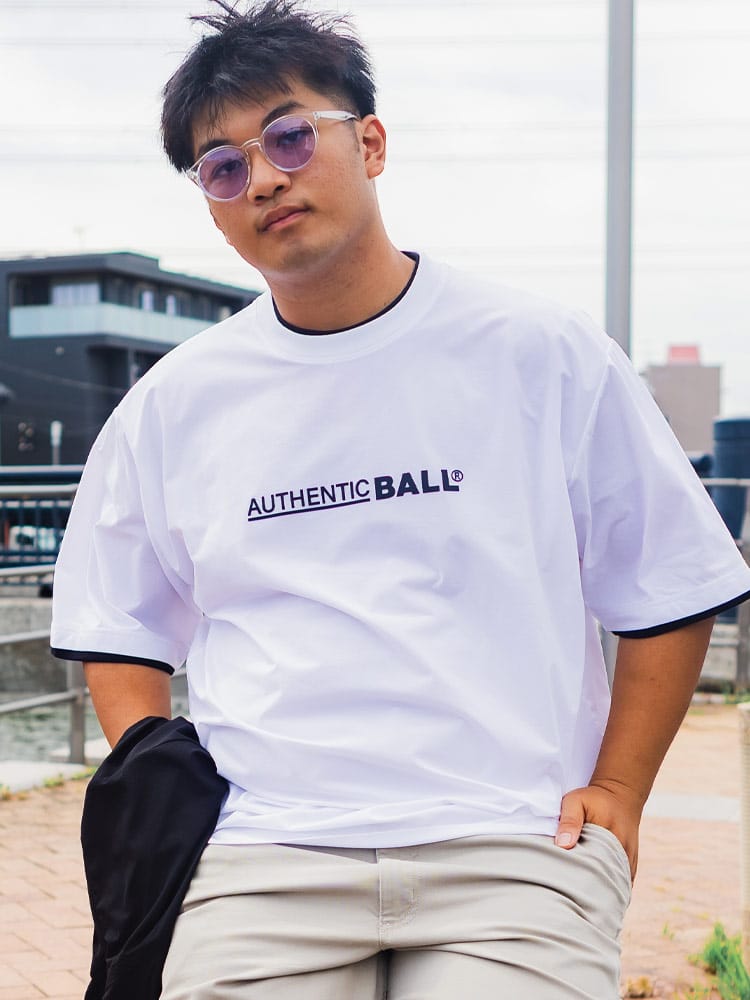 半袖Tシャツ 接触冷感 スラブ生地 厚盛ラバーロゴ フェイクレイヤード トップス 接触冷感 涼しい 大きいサイズ メンズ