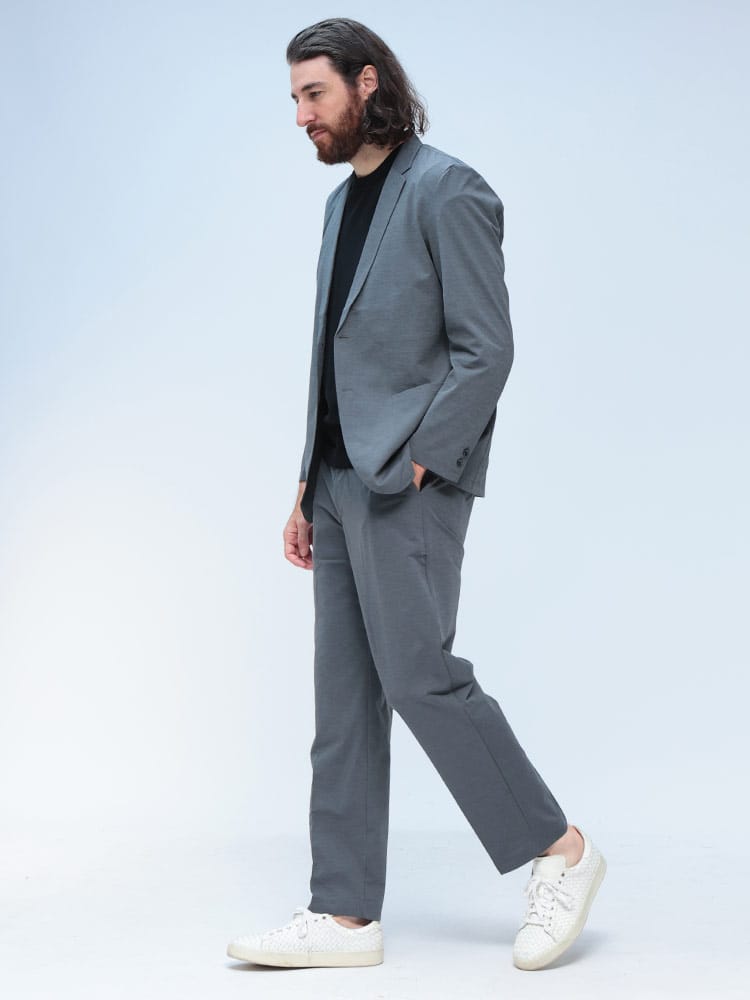 URBAN SQUARE (アーバンスクエア) 4WAY ストレッチ ハイブリッドジャージー COOL 2つボタンテーラードジャケット スラックス セットアップ SETUP