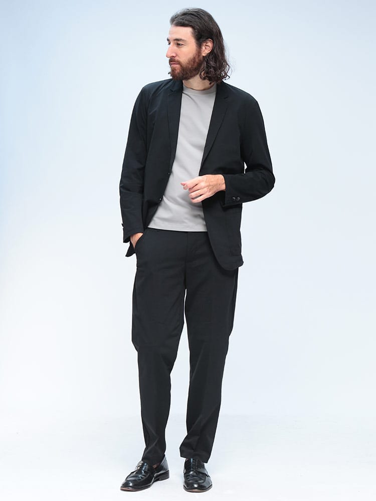 URBAN SQUARE (アーバンスクエア) 4WAY ストレッチ ハイブリッドジャージー COOL 2つボタンテーラードジャケット スラックス セットアップ SETUP