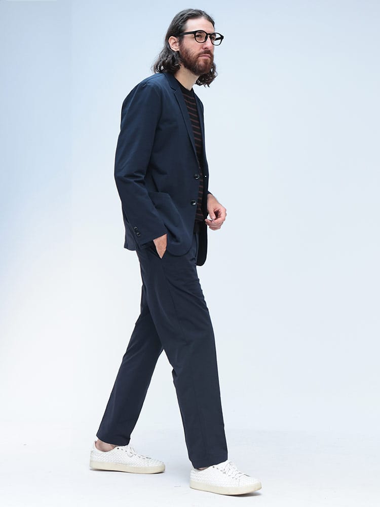 URBAN SQUARE (アーバンスクエア) 4WAY ストレッチ ハイブリッドジャージー COOL 2つボタンテーラードジャケット スラックス セットアップ SETUP