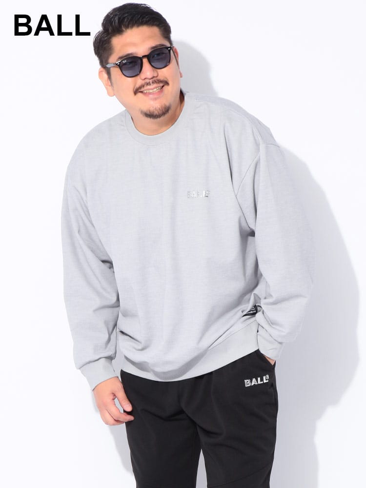 【WEB先行値下げ】スウェット トレーナー シルバージェルロゴプリント ストレッチダンボール トップス 長袖 ストリート 大きいサイズ メンズ