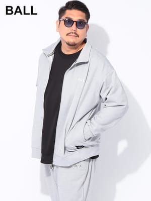 トラックジャケット シルバージェルロゴプリント ストレッチダンボール スタンド フルジップ アウター ブルゾン ジャージ 大きいサイズ メンズ