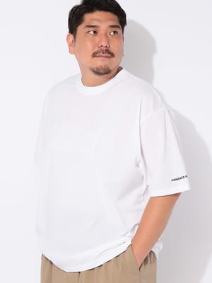 Tシャツ 半袖 メンズ 大きいサイズ 冷感 軽量ストレッチ 天竺 エンボスロゴ クルーネック カットソー トップス シャツ クルー シンプル ベーシック 冷たい 春 夏