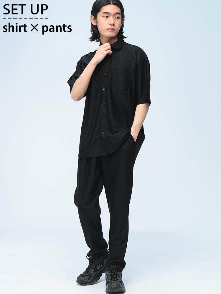 URBAN SQUARE (アーバンスクエア) セットアップ さらさらCOOL 接触冷感 ストレッチ 半袖シャツ パンツ 上下セット 