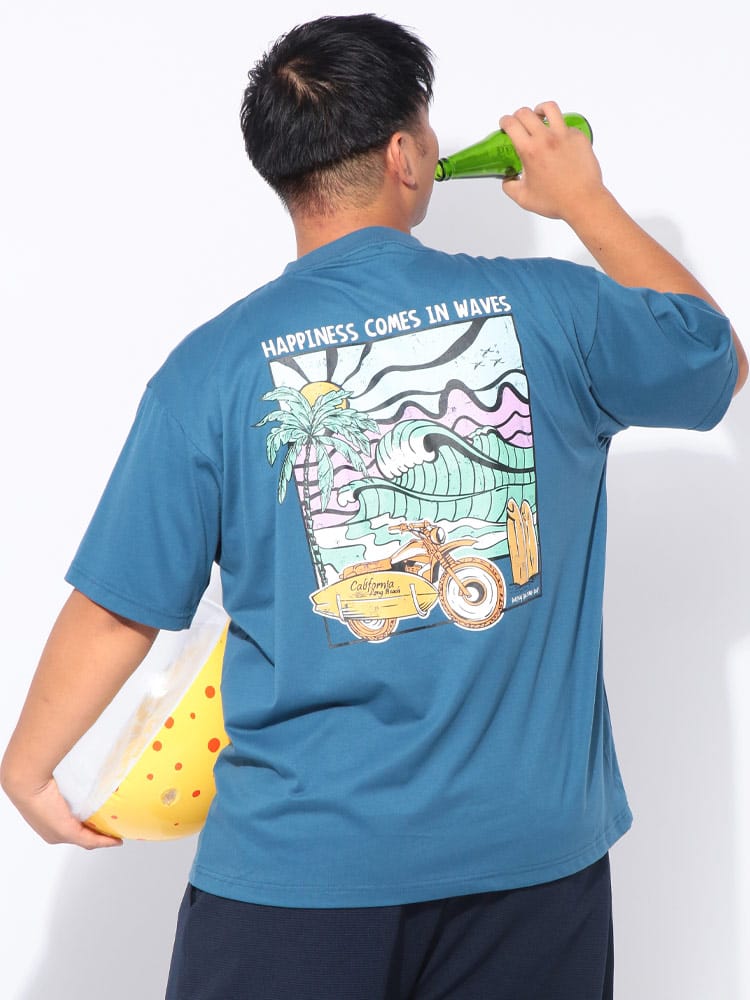 半袖 Tシャツ サマーバケーション プリント トップス 大きいサイズ メンズ