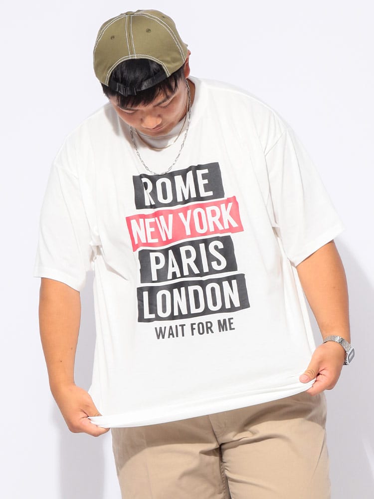 半袖 Tシャツ シティロゴプリント トップス 大きいサイズ メンズ