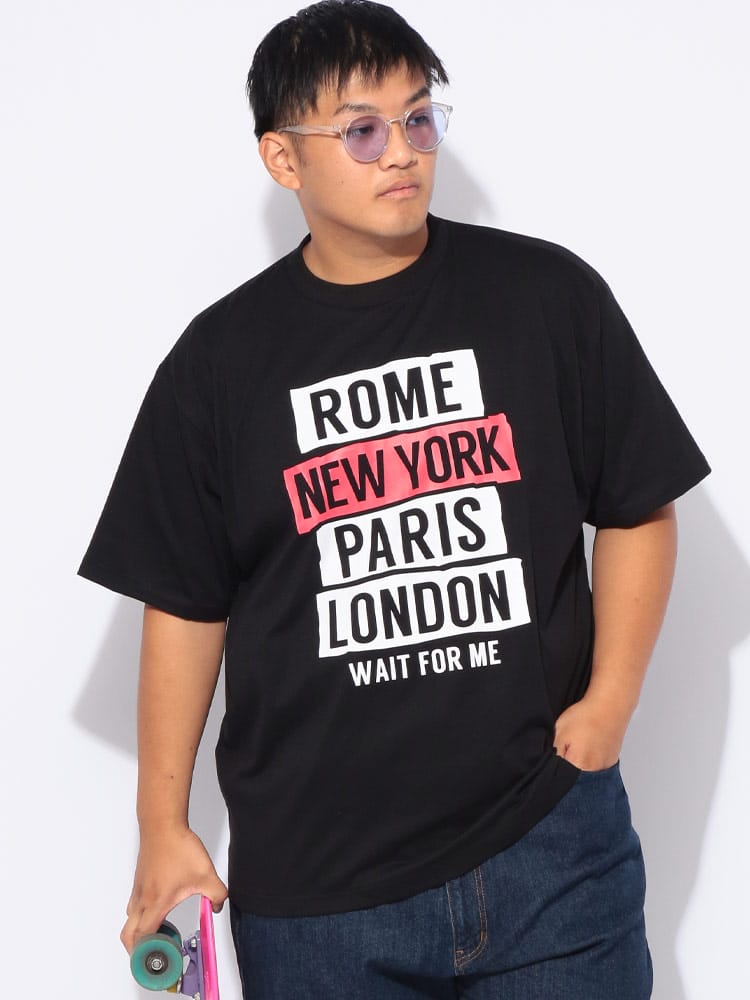 半袖 Tシャツ シティロゴプリント トップス 大きいサイズ メンズ