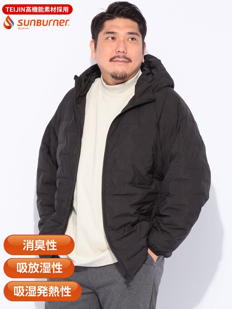 【WEB限定価格】中綿 ブルゾン SUNBURNER フルジップ アウター ジャケット フード 秋 冬 大きいサイズ メンズ
