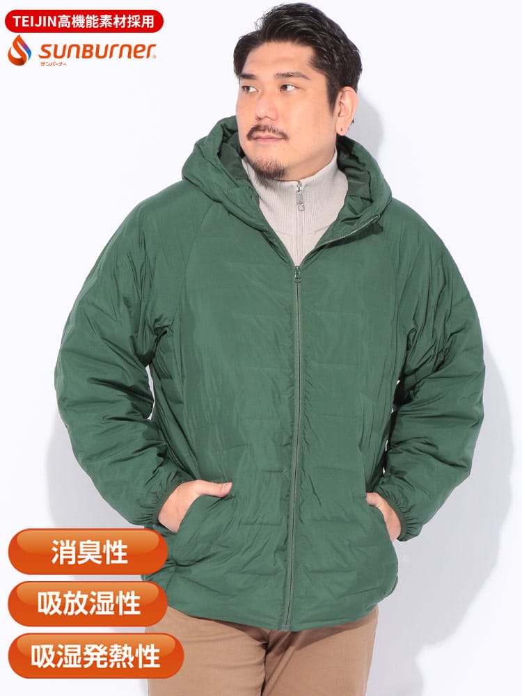 【WEB限定価格】中綿 ブルゾン SUNBURNER フルジップ アウター ジャケット フード 秋 冬 大きいサイズ メンズ