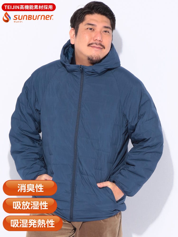 【WEB限定価格】中綿 ブルゾン SUNBURNER フルジップ アウター ジャケット フード 秋 冬 大きいサイズ メンズ