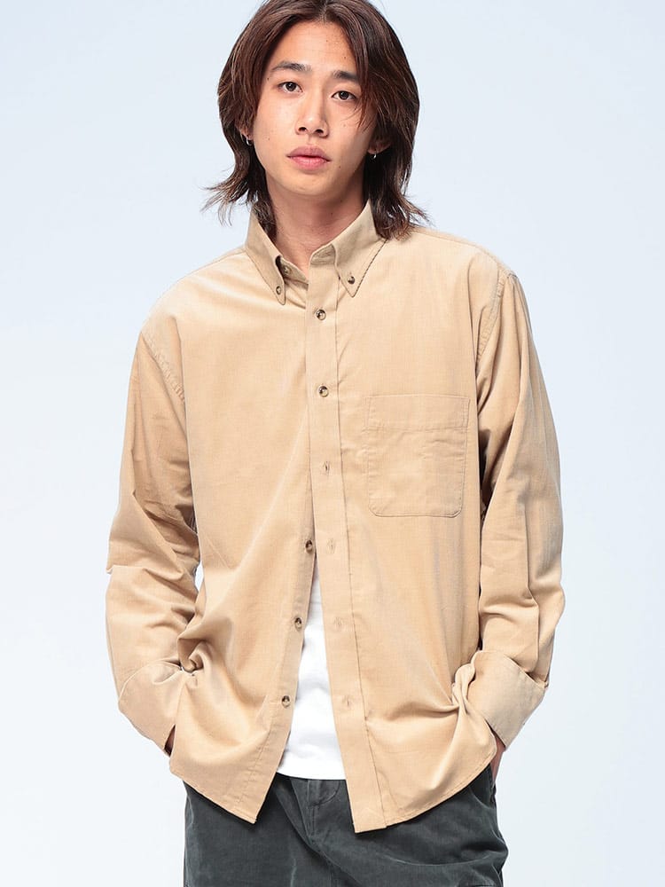 S＆SONS (エスアンドサンズ) コーデュロイ ボタンダウン 長袖 シャツ