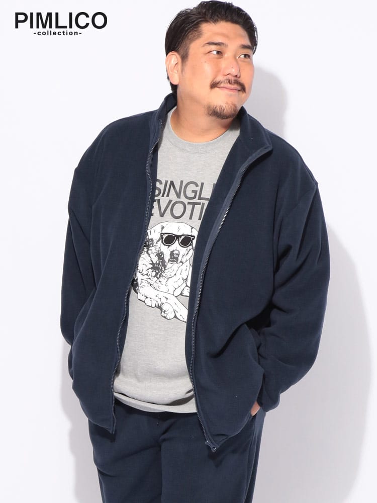 フリース ジャケット フルジップ スタンドカラー アウター ブルゾン ジップジャケット 大きいサイズ メンズ