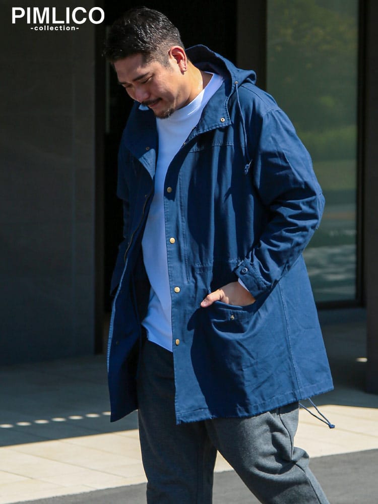 【WEB限定価格】モッズコート フード付き フルジップ アウター コート ロング ミリタリー シック 大きいサイズ メンズ