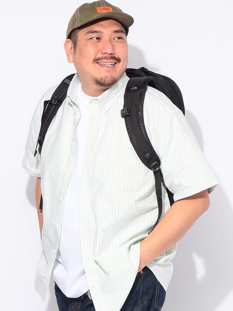 シャツ 半袖 メンズ 大きいサイズ ストライプ ボタンダウン トップス 半袖 カジュアルシャツ 春 夏