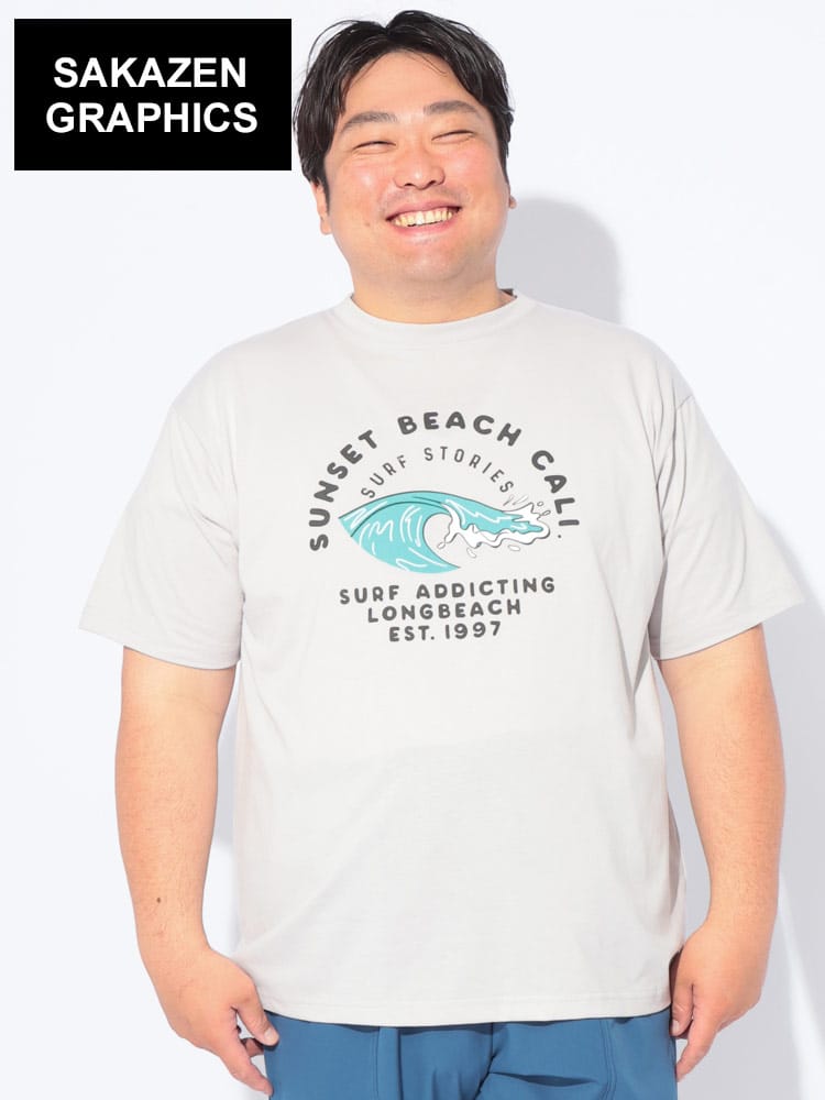 Tシャツ 半袖 メンズ 大きいサイズ RETROSURFプリント クルーネック カットソー トップス コットン クルー プリント 柄 春 夏