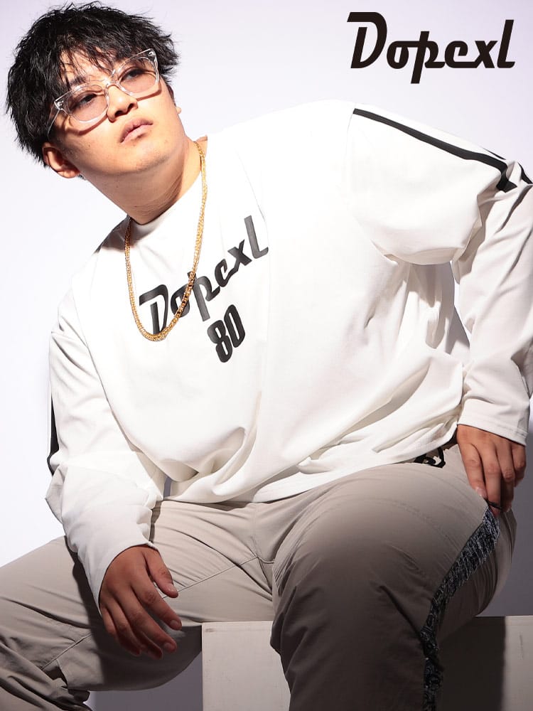 Tシャツ 長袖 メンズ 大きいサイズ フロントロゴ ライントリム ロングスリーブ Tシャツ トップス ロンT スポーツ ストリート クルー 秋 冬
