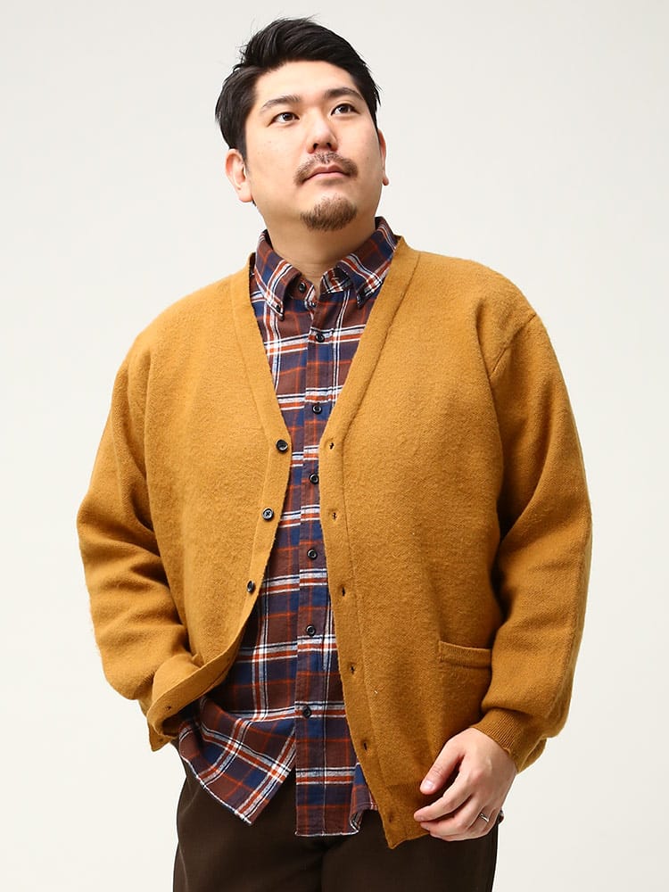 大きいサイズ メンズ B＆T CLUB (ビーアンドティークラブ) モヘアライク 無地 カーディガン