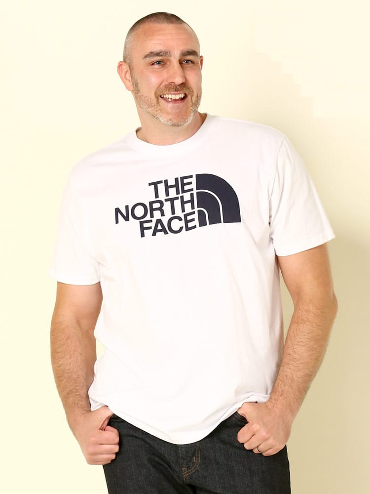 大きいサイズ メンズ THE NORTH FACE (ザ ノースフェイス) 綿100％ ロゴプリント クルーネック 半袖 Tシャツ