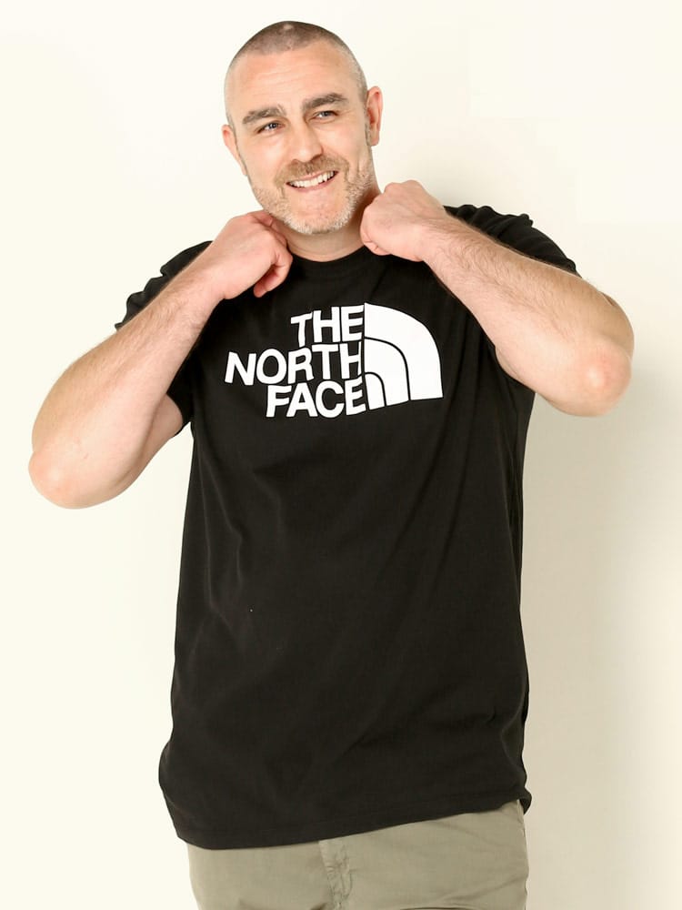 大きいサイズ メンズ THE NORTH FACE (ザ ノースフェイス) 綿100％ ロゴプリント クルーネック 半袖 Tシャツ