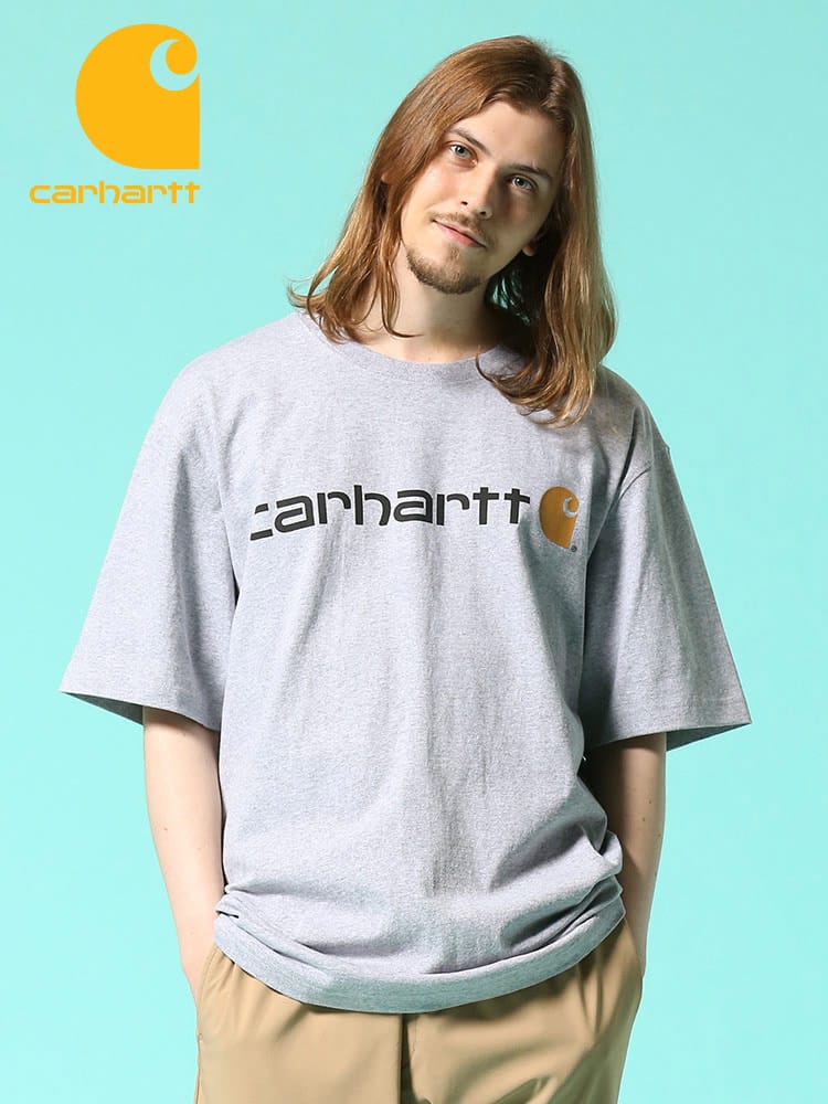 Carhartt (カーハート) 綿100％ ロゴプリント クルーネック 半袖 Tシャツ LOOSE FIT