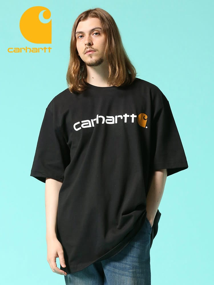 Carhartt (カーハート) 綿100％ ロゴプリント クルーネック 半袖 Tシャツ LOOSE FIT
