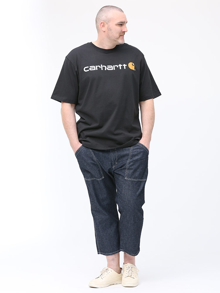 大きいサイズ メンズ Carhartt (カーハート) ロゴプリント クルーネック 半袖 Tシャツ LOOSE FIT |  大きいサイズの服【サカゼン公式通販】