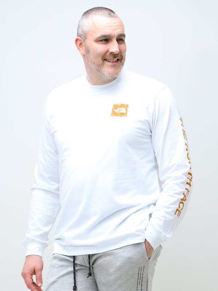 大きいサイズ メンズ THE NORTH FACE (ザ ノースフェイス) バックプリント クルーネック 長袖 Tシャツ LS LOGO PLAY TEE
