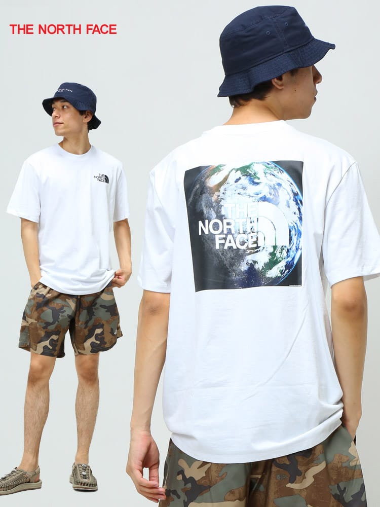 THE NORTH FACE (ザ ノースフェイス) バックプリント クルーネック 半袖 Tシャツ EARTH DAY TEE